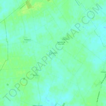 Mapa topográfico Pressailles, altitud, relieve