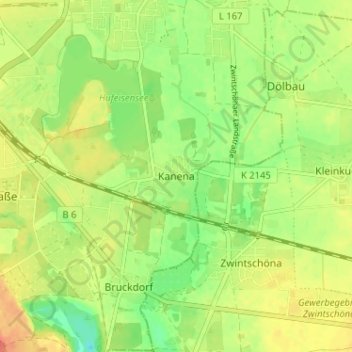 Mapa topográfico Kanena, altitud, relieve