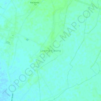 Mapa topográfico Lawang Kupang, altitud, relieve