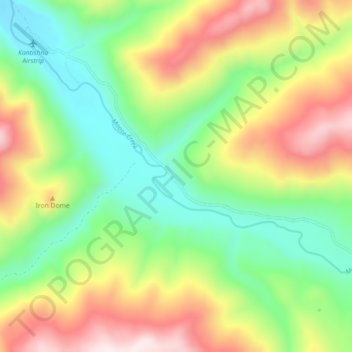 Mapa topográfico Kantishna, altitud, relieve