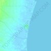 Mapa topográfico Olympiaki Akti (Beach), altitud, relieve