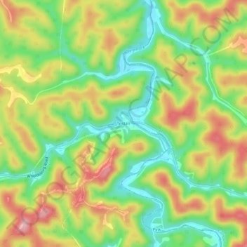 Mapa topográfico Tristan, altitud, relieve