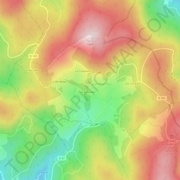 Mapa topográfico Le Goutterin, altitud, relieve