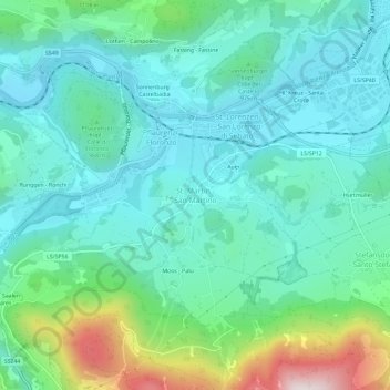 Mapa topográfico St. Martin - San Martino, altitud, relieve