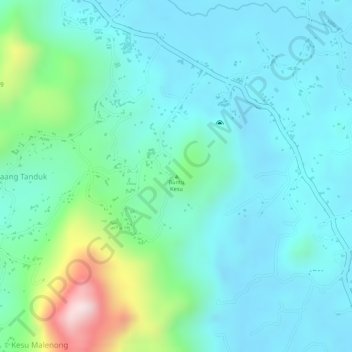 Mapa topográfico Buntu Kesu, altitud, relieve