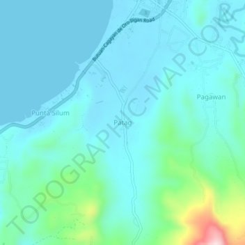 Mapa topográfico Patag, altitud, relieve