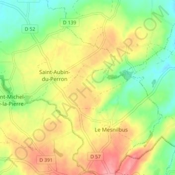 Mapa topográfico La Troudière, altitud, relieve
