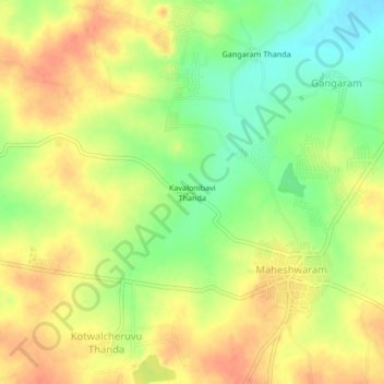 Mapa topográfico Kavalonibavi Thanda, altitud, relieve