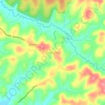 Mapa topográfico Kenichira, altitud, relieve