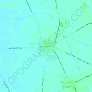 Mapa topográfico Sawaddi Kalan, altitud, relieve