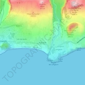 Mapa topográfico Bois-Noir, altitud, relieve