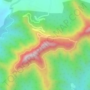 Mapa topográfico Purandar, altitud, relieve