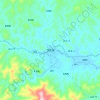 Mapa topográfico Silun, altitud, relieve