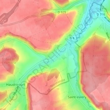 Mapa topográfico Villers, altitud, relieve