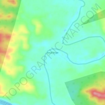 Mapa topográfico Boca Inuya, altitud, relieve