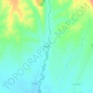 Mapa topográfico Villavedón, altitud, relieve