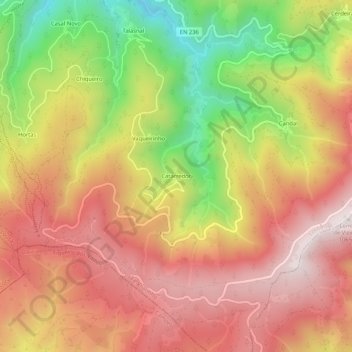 Mapa topográfico Catarredor, altitud, relieve