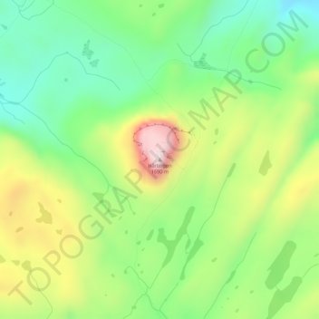 Mapa topográfico Hårteigen, altitud, relieve