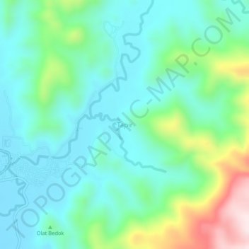Mapa topográfico Tapir, altitud, relieve