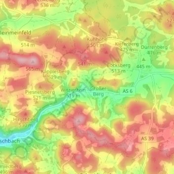 Mapa topográfico Unterklausen, altitud, relieve