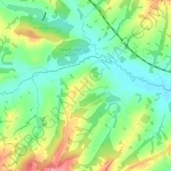 Mapa topográfico Witherenden Hill, altitud, relieve