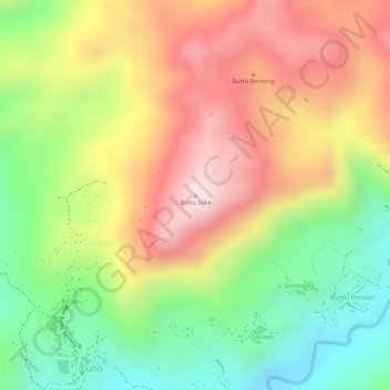 Mapa topográfico Buttu Seka, altitud, relieve