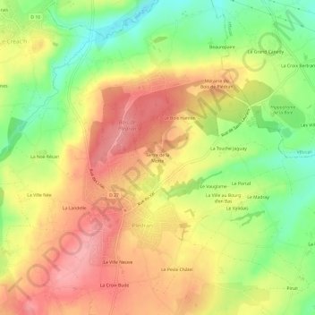 Mapa topográfico Tertre de la Motte, altitud, relieve