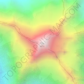 Mapa topográfico Willka Wiqi, altitud, relieve