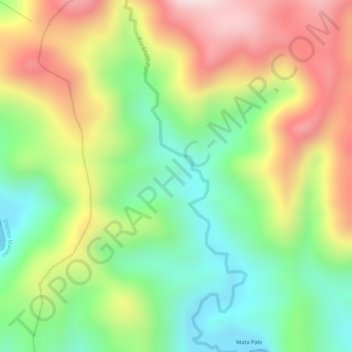 Mapa topográfico Cerro Hoya, altitud, relieve