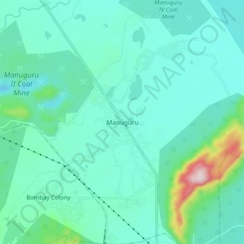 Mapa topográfico Manuguru, altitud, relieve