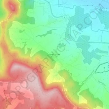 Mapa topográfico Saint-Canadet, altitud, relieve