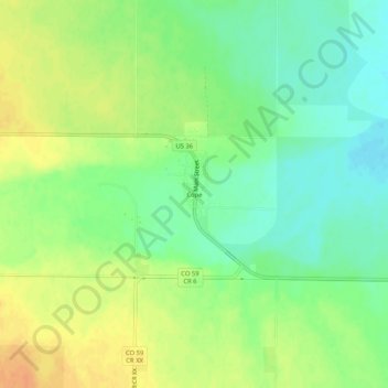 Mapa topográfico Cope, altitud, relieve