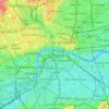 Mapa topográfico Southwark, altitud, relieve