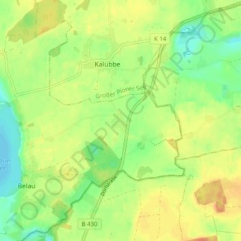 Mapa topográfico Vierhusen, altitud, relieve