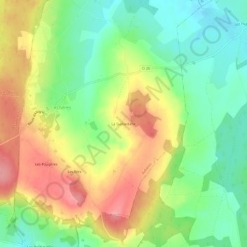 Mapa topográfico La Gaillarderie, altitud, relieve