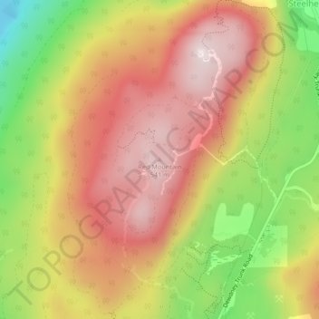 Mapa topográfico Red Mountain, altitud, relieve
