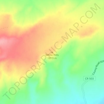 Mapa topográfico White Hills, altitud, relieve