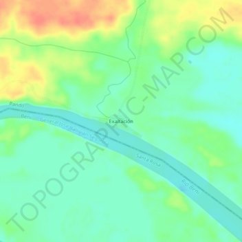 Mapa topográfico Exaltación, altitud, relieve