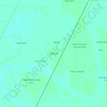 Mapa topográfico Sulaiman, altitud, relieve