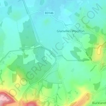 Mapa topográfico Middlemarsh, altitud, relieve