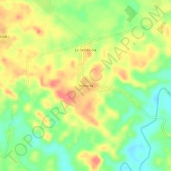 Mapa topográfico Trinitaria, altitud, relieve