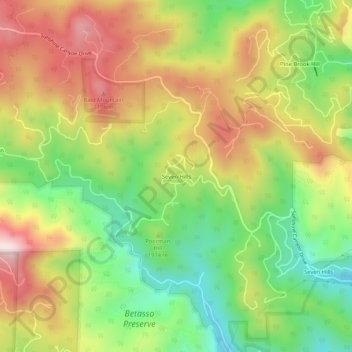 Mapa topográfico Seven Hills, altitud, relieve