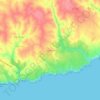 Mapa topográfico Caramujeira, altitud, relieve