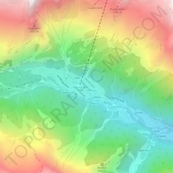 Mapa topográfico Prati, altitud, relieve