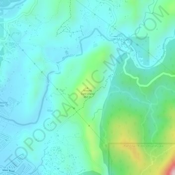 Mapa topográfico Mount Sipit Ulang, altitud, relieve