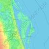 Mapa topográfico Merritt Island, altitud, relieve