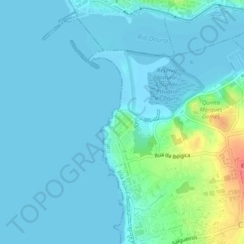 Mapa topográfico Seca do Bacalhau, altitud, relieve