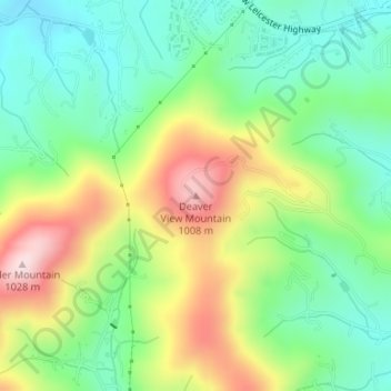 Mapa topográfico Deaver View Mountain, altitud, relieve