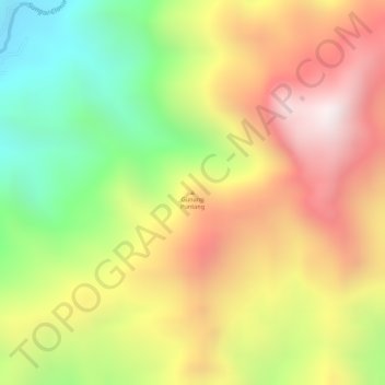 Mapa topográfico Gunung Puntang, altitud, relieve