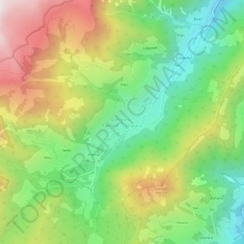 Mapa topográfico Campill, altitud, relieve